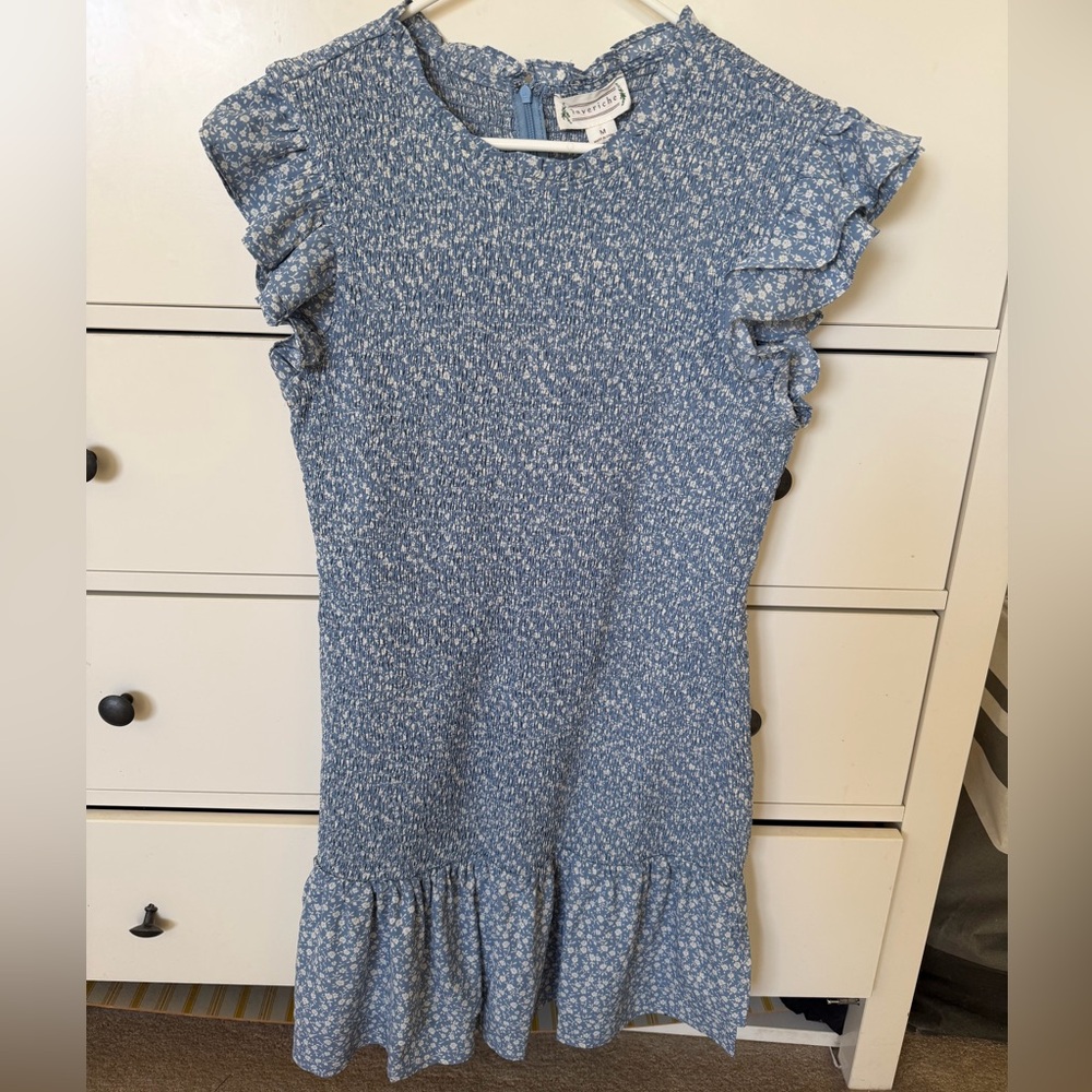 Love Riche Kids Blue Textured Dress